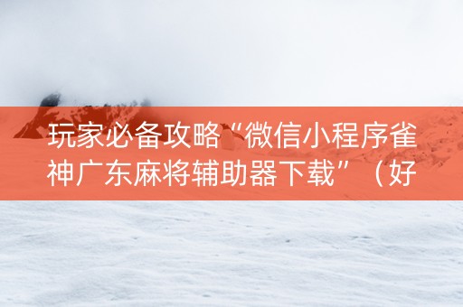 玩家必备攻略“微信小程序雀神广东麻将辅助器下载”（好友房怎么才能赢)