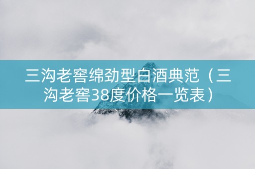 三沟老窖绵劲型白酒典范（三沟老窖38度价格一览表）