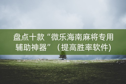 盘点十款“微乐海南麻将专用辅助神器”（提高胜率软件)
