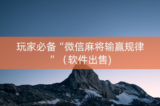 玩家必备“微信麻将输赢规律”（软件出售)