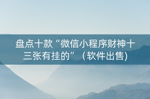 盘点十款“微信小程序财神十三张有挂的”（软件出售)