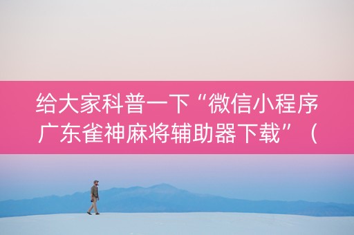 给大家科普一下“微信小程序广东雀神麻将辅助器下载”（赢的技巧规律)