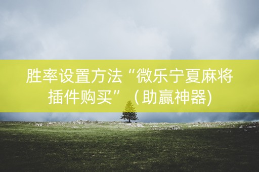 胜率设置方法“微乐宁夏麻将插件购买”（助赢神器)