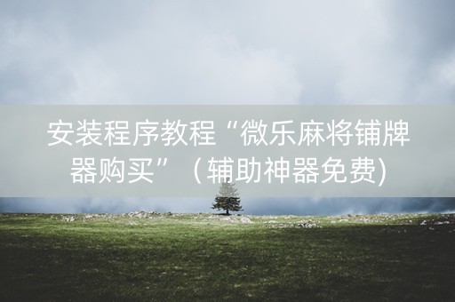 安装程序教程“微乐麻将铺牌器购买”（辅助神器免费)