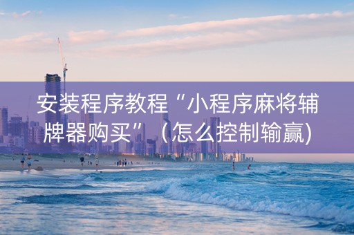 安装程序教程“小程序麻将辅牌器购买”（怎么控制输赢)