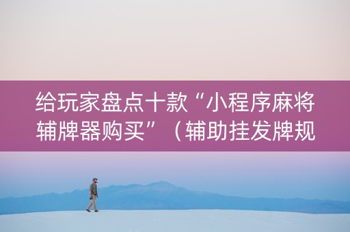 给玩家盘点十款“小程序麻将辅牌器购买”（辅助挂发牌规律)