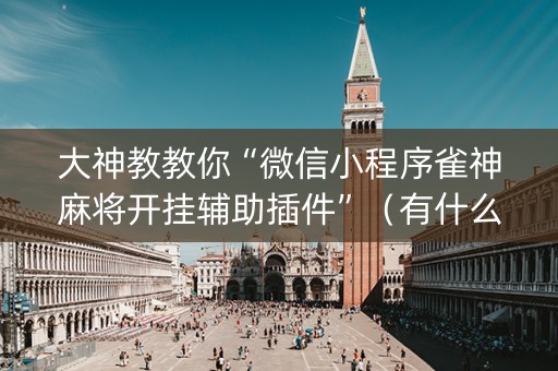 大神教教你“微信小程序雀神麻将开挂辅助插件”（有什么规律)