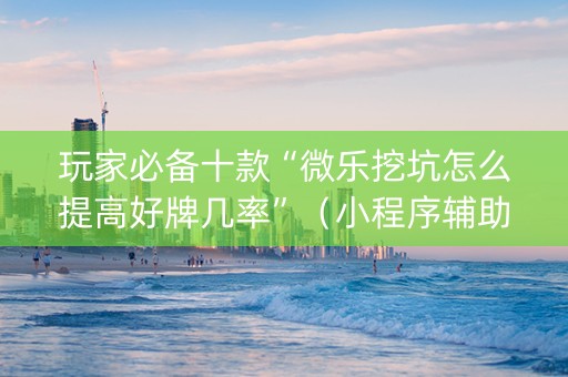 玩家必备十款“微乐挖坑怎么提高好牌几率”（小程序辅助软件)