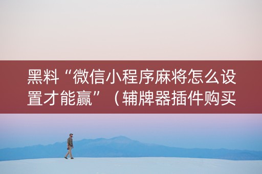 黑料“微信小程序麻将怎么设置才能赢”（辅牌器插件购买)