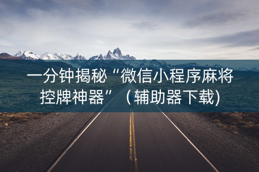 一分钟揭秘“微信小程序麻将控牌神器”（辅助器下载)