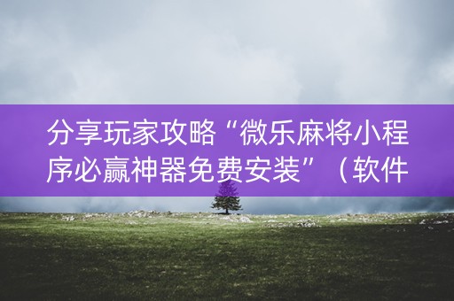分享玩家攻略“微乐麻将小程序必赢神器免费安装”（软件出售)