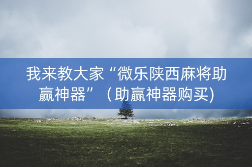我来教大家“微乐陕西麻将助赢神器”（助赢神器购买)