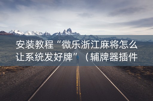 安装教程“微乐浙江麻将怎么让系统发好牌”（辅牌器插件购买)