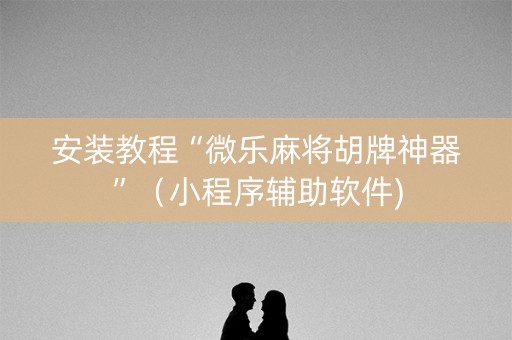 安装教程“微乐麻将胡牌神器”（小程序辅助软件)