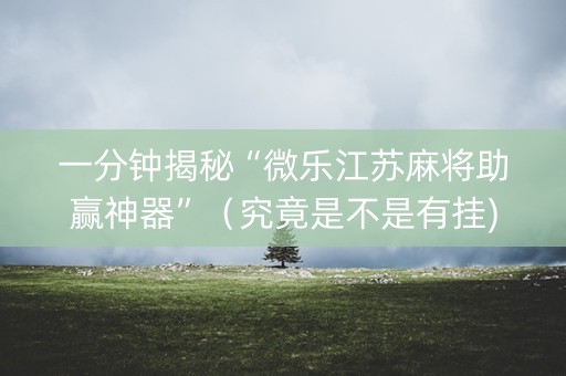 一分钟揭秘“微乐江苏麻将助赢神器”（究竟是不是有挂)