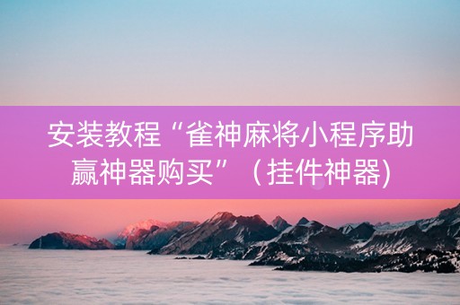 安装教程“雀神麻将小程序助赢神器购买”（挂件神器)