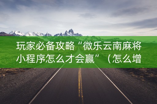 玩家必备攻略“微乐云南麻将小程序怎么才会赢”（怎么增加胜率)