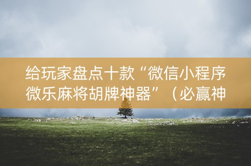 给玩家盘点十款“微信小程序微乐麻将胡牌神器”（必赢神器辅助器)