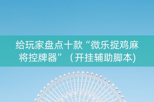 给玩家盘点十款“微乐捉鸡麻将控牌器”（开挂辅助脚本)