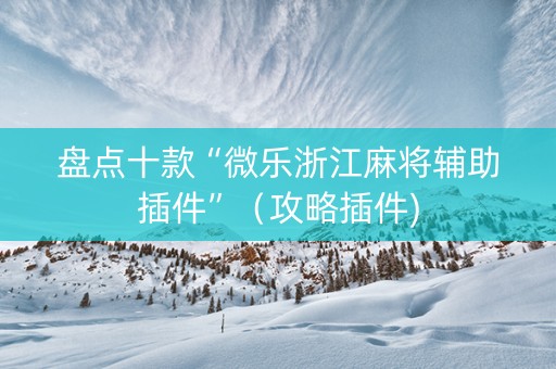 盘点十款“微乐浙江麻将辅助插件”（攻略插件)