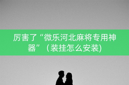厉害了“微乐河北麻将专用神器”（装挂怎么安装)