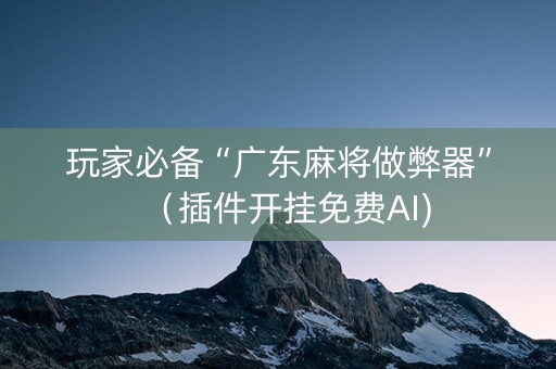 玩家必备“广东麻将做弊器”（插件开挂免费AI)