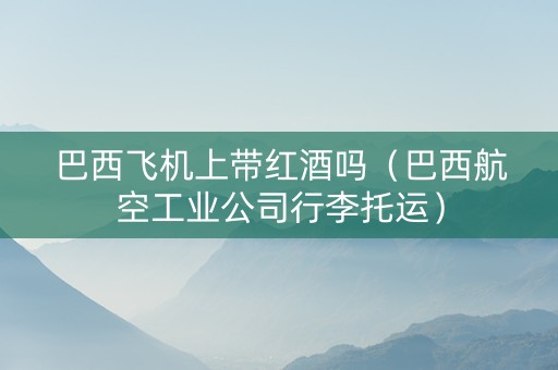 巴西飞机上带红酒吗（巴西航空工业公司行李托运）