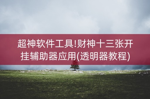 超神软件工具!财神十三张开挂辅助器应用(透明器教程)