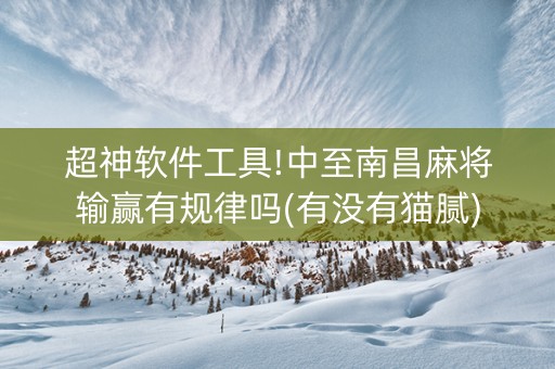 超神软件工具!中至南昌麻将输赢有规律吗(有没有猫腻)