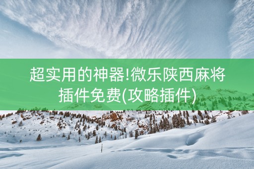 超实用的神器!微乐陕西麻将插件免费(攻略插件)