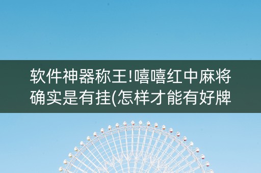 软件神器称王!嘻嘻红中麻将确实是有挂(怎样才能有好牌)