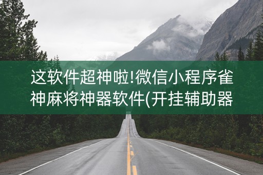 这软件超神啦!微信小程序雀神麻将神器软件(开挂辅助器插件)