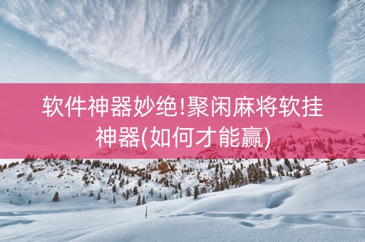 软件神器妙绝!聚闲麻将软挂神器(如何才能赢)