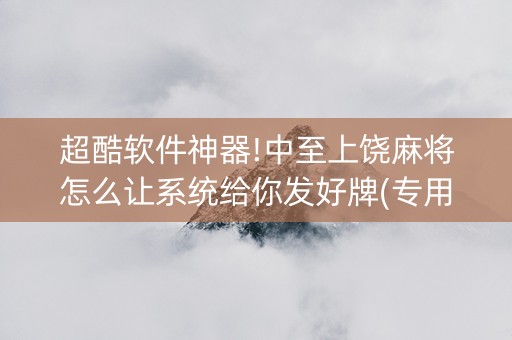 超酷软件神器!中至上饶麻将怎么让系统给你发好牌(专用神器)