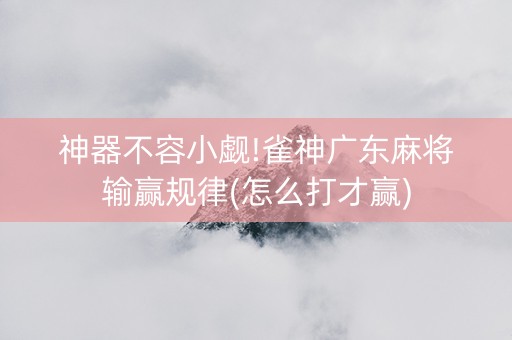 神器不容小觑!雀神广东麻将输赢规律(怎么打才赢)