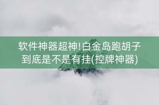 软件神器超神!白金岛跑胡子到底是不是有挂(控牌神器)