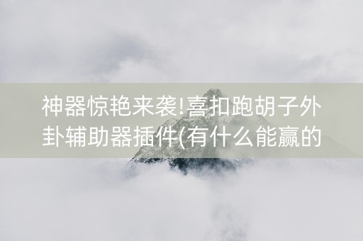 神器惊艳来袭!喜扣跑胡子外卦辅助器插件(有什么能赢的方法)