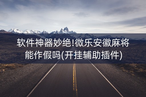 软件神器妙绝!微乐安徽麻将能作假吗(开挂辅助插件)