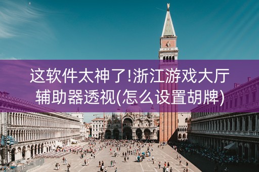 这软件太神了!浙江游戏大厅辅助器透视(怎么设置胡牌)