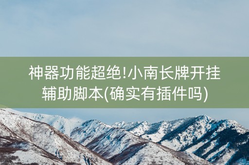 神器功能超绝!小南长牌开挂辅助脚本(确实有插件吗)