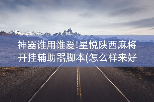 神器谁用谁爱!星悦陕西麻将开挂辅助器脚本(怎么样来好牌)