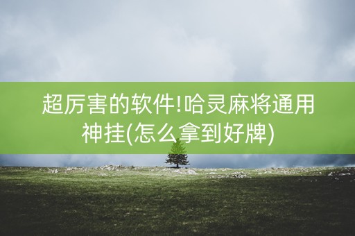 超厉害的软件!哈灵麻将通用神挂(怎么拿到好牌)
