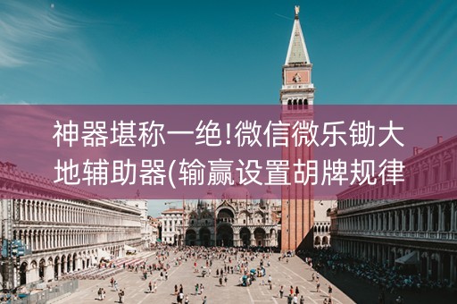 神器堪称一绝!微信微乐锄大地辅助器(输赢设置胡牌规律)