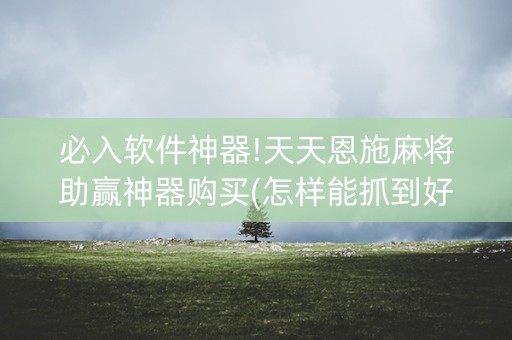 必入软件神器!天天恩施麻将助赢神器购买(怎样能抓到好牌)