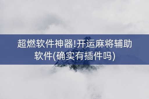 超燃软件神器!开运麻将辅助软件(确实有插件吗)