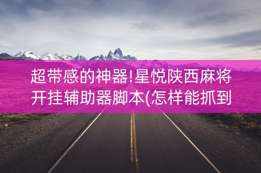超带感的神器!星悦陕西麻将开挂辅助器脚本(怎样能抓到好牌)