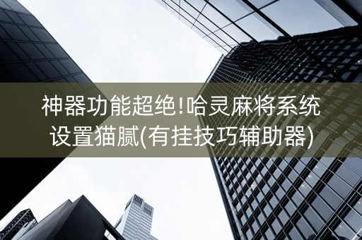 神器功能超绝!哈灵麻将系统设置猫腻(有挂技巧辅助器)