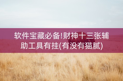软件宝藏必备!财神十三张辅助工具有挂(有没有猫腻)