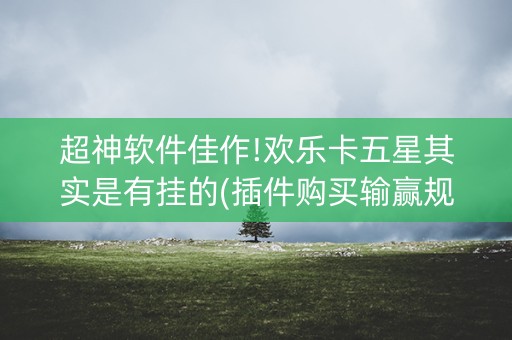 超神软件佳作!欢乐卡五星其实是有挂的(插件购买输赢规律)