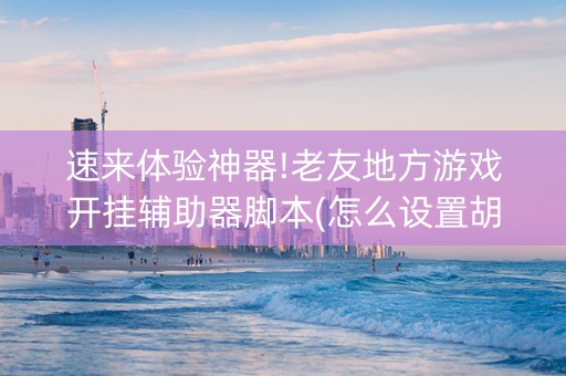 速来体验神器!老友地方游戏开挂辅助器脚本(怎么设置胡牌)